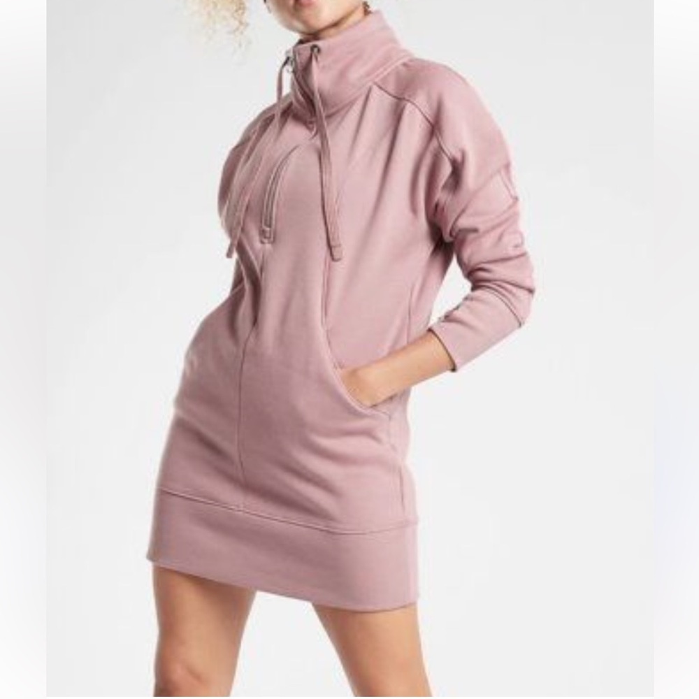 Athleta Dusty Mauve Half-Zip Pullover with Pocket Small